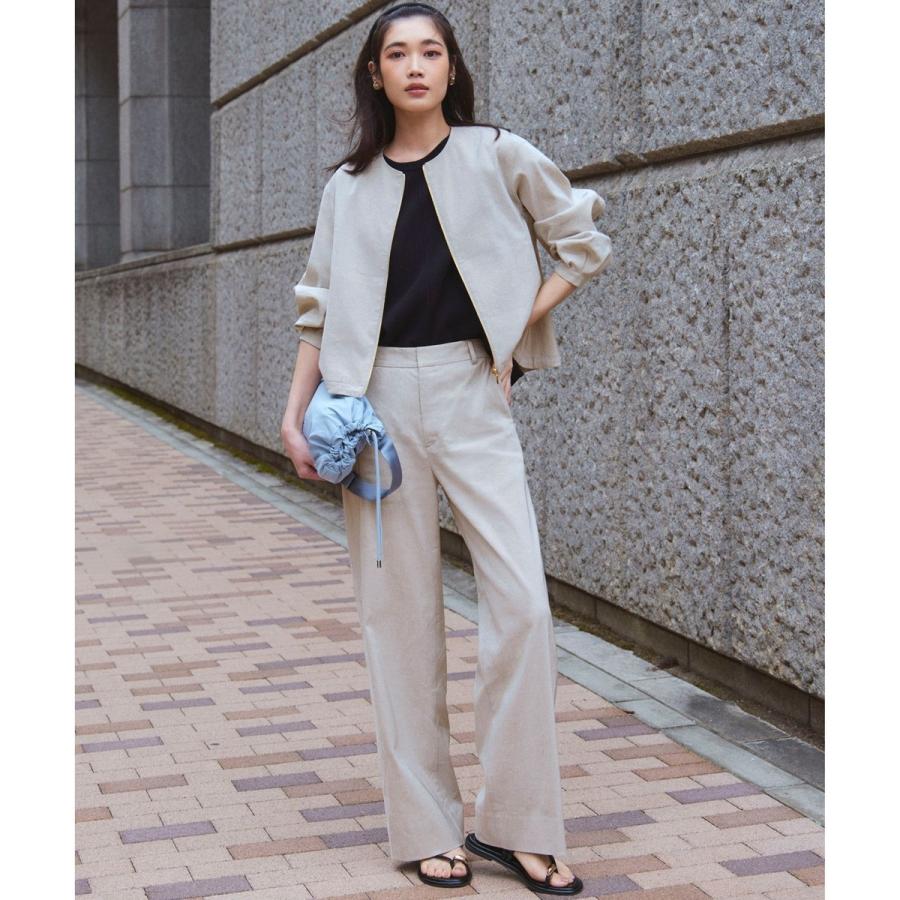 ＊新品＊23区リネンレーヨンストレッチ ブルゾン CLASSY.6月号掲載/洗える】リネンレーヨンストレッチ ブルゾン