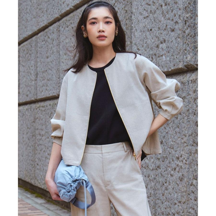23区（ニジュウサンク） 【洗える】リネンレーヨンストレッチ ブルゾン