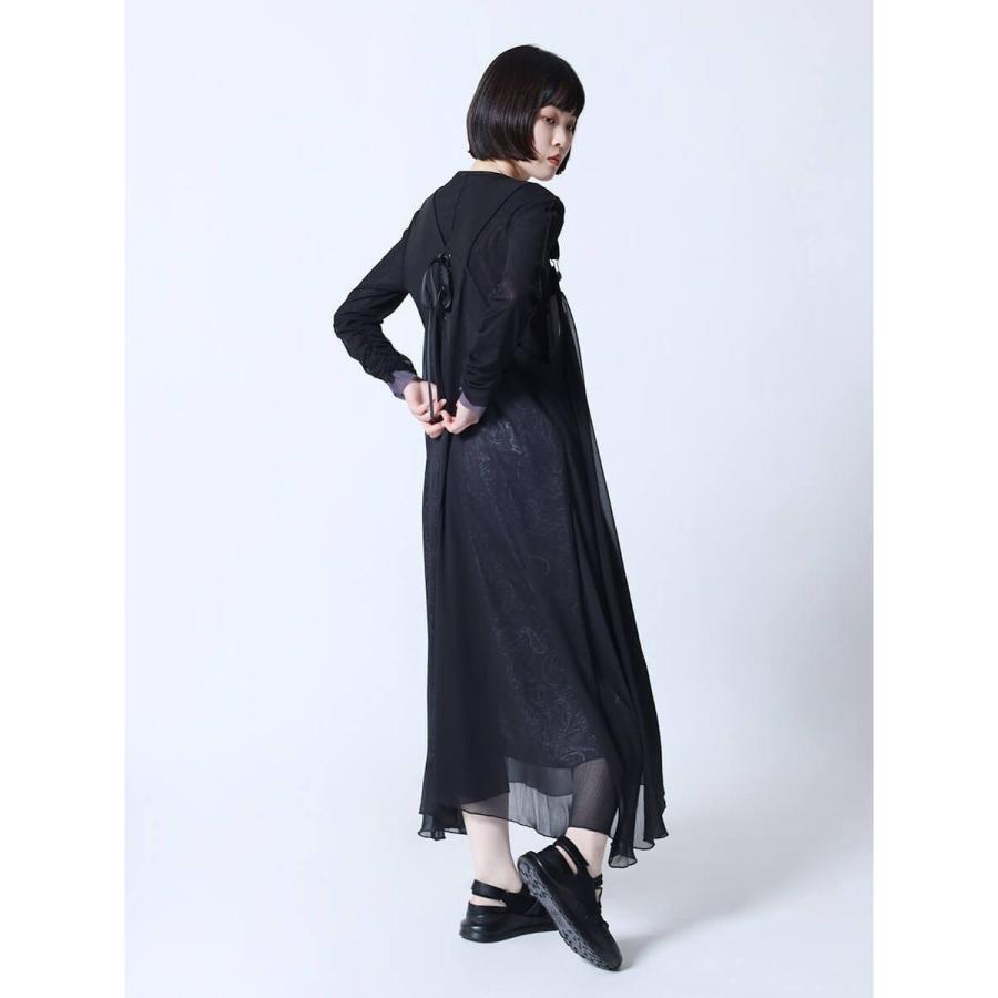 LASUD（ラシュッド） シアーレイヤードペイズリー柄ジャンパースカート