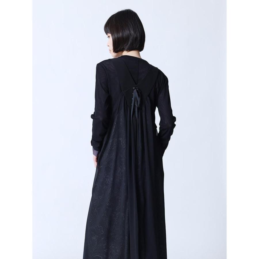 新品　LASUD 柄レイヤードシアージャンパースカート 柄レイヤードシアージャンパースカート lasud ラシュッド ラシュッド