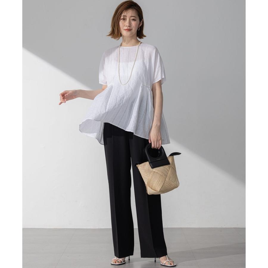 今期 【接触冷感/UVカット/吸水速乾】ストレッチジョーゼット ワイド パンツ 接触冷感/UVカット/吸水速乾】ストレッチジョーゼット ワイド