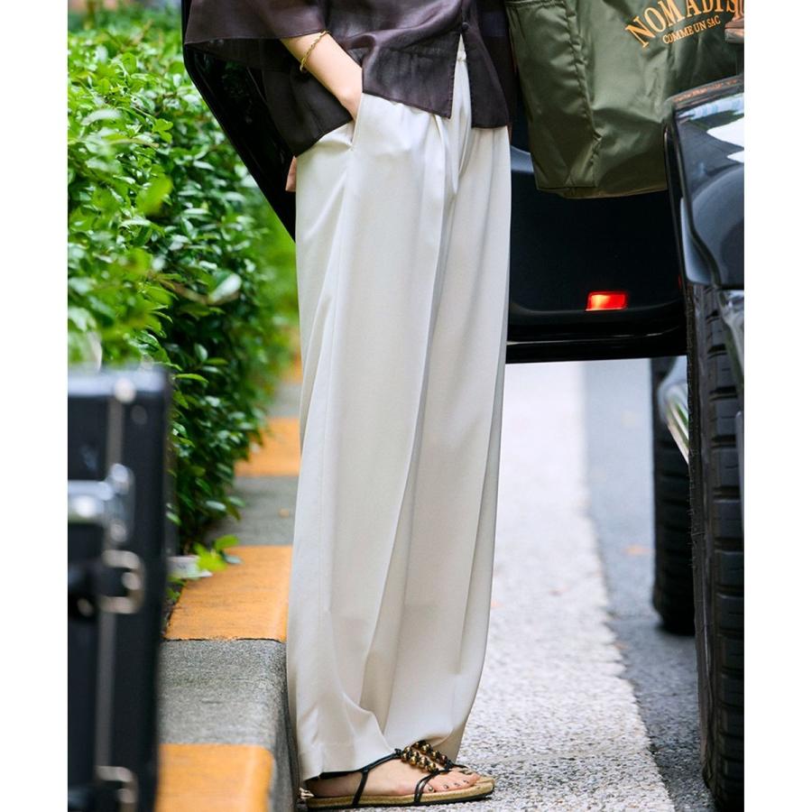 今期 【接触冷感/UVカット/吸水速乾】ストレッチジョーゼット ワイド パンツ 23区｜【接触冷感/UVカット/吸水速乾】ストレッチジョーゼット