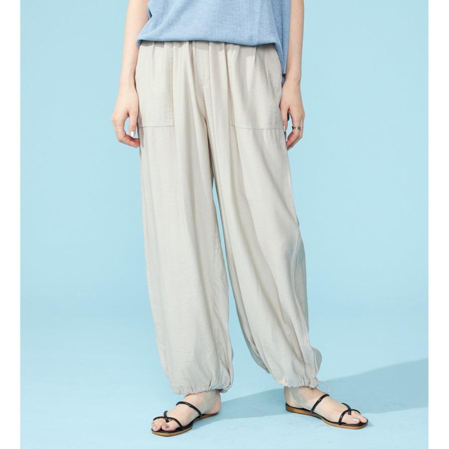 サムシング（SOMETHING）/SOMETHING ウエストゴムSLパラシュートワイドパンツ【UVカット・冷感・防シワ】 SOMETHING（サムシング） ウエストゴムSLパラシュートワイドパンツ【UV