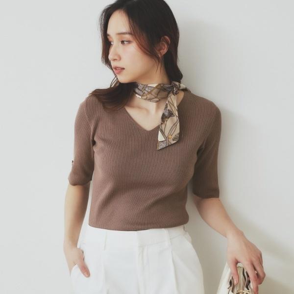 Vネックリブニット index 《5色展開》Vネックリブニット【洗濯機洗い可】 : マルイ