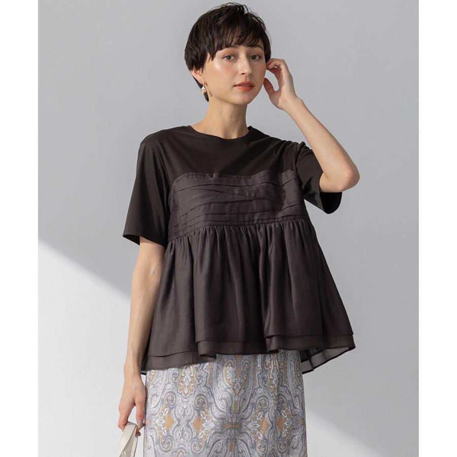 今期【杏さん着】オーガンジービスチェコンビ カットソー 新品 23区今季物 杏さん着用オーガンジービスチェコンビ