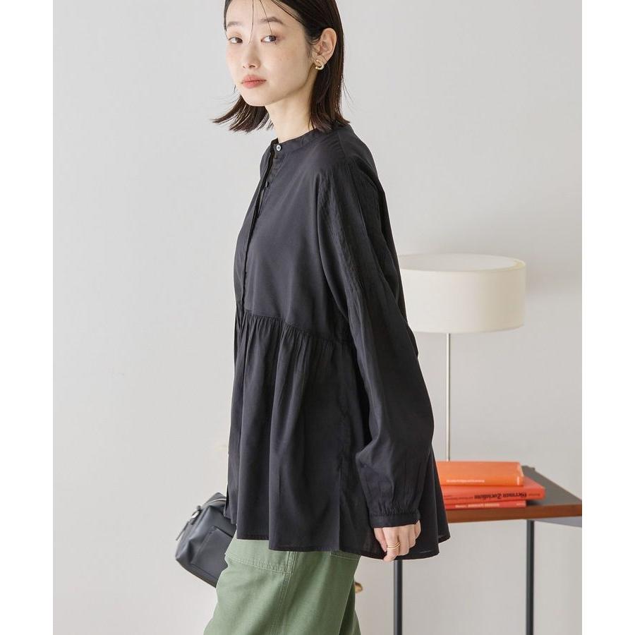 ISSEY MIYAKE　ピンタック　ブラウス　M　バンドカラー　長袖 AMERICAN HOLIC（アメリカンホリック） バンドカラーピンタック