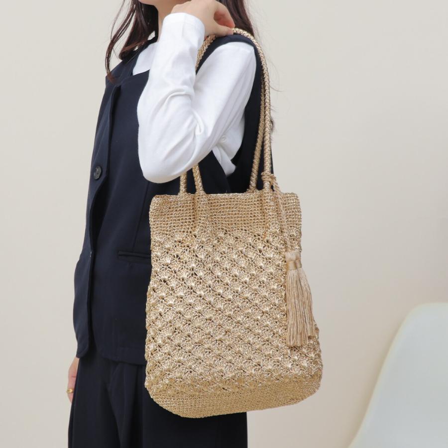 BASE ラメ糸編み かご トートバッグ : マルイ(丸井)Yahoo!店 - 通販
