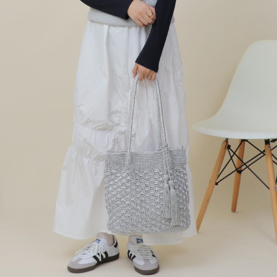BASE ラメ糸編み かご トートバッグ : マルイ(丸井)Yahoo!店 - 通販