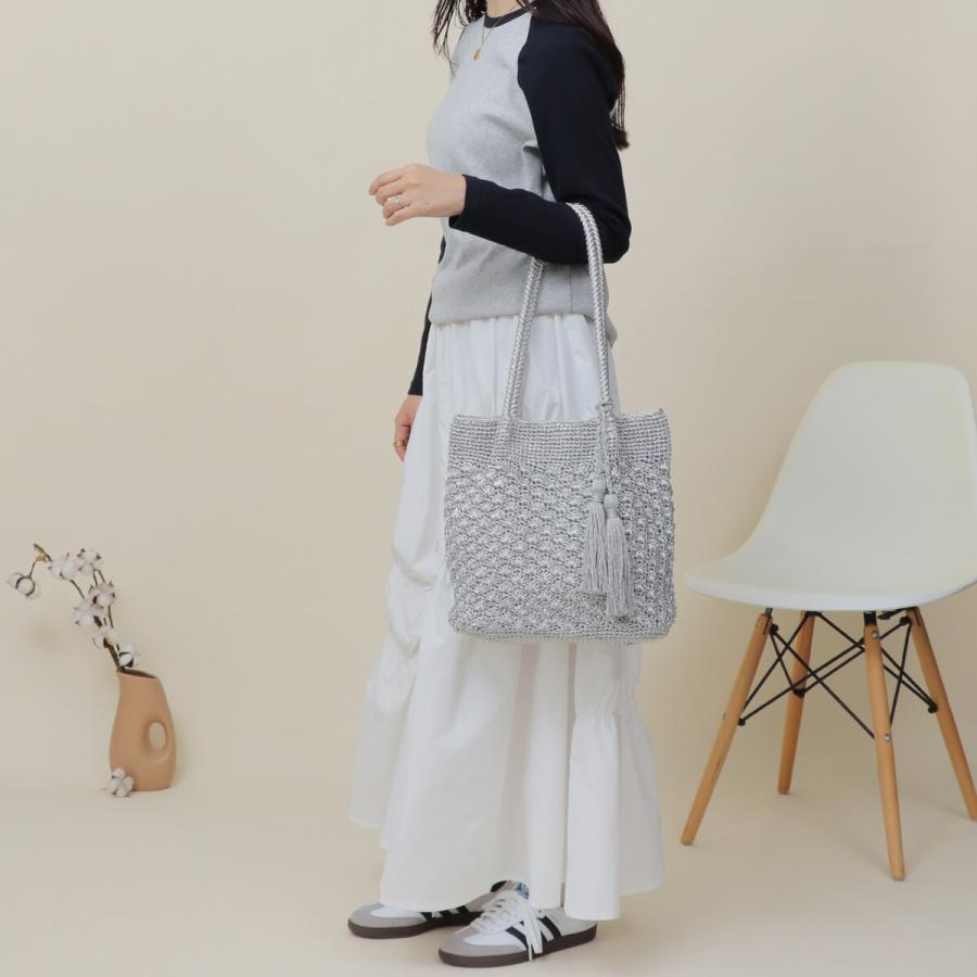 BASE ラメ糸編み かご トートバッグ : マルイ(丸井)Yahoo!店 - 通販