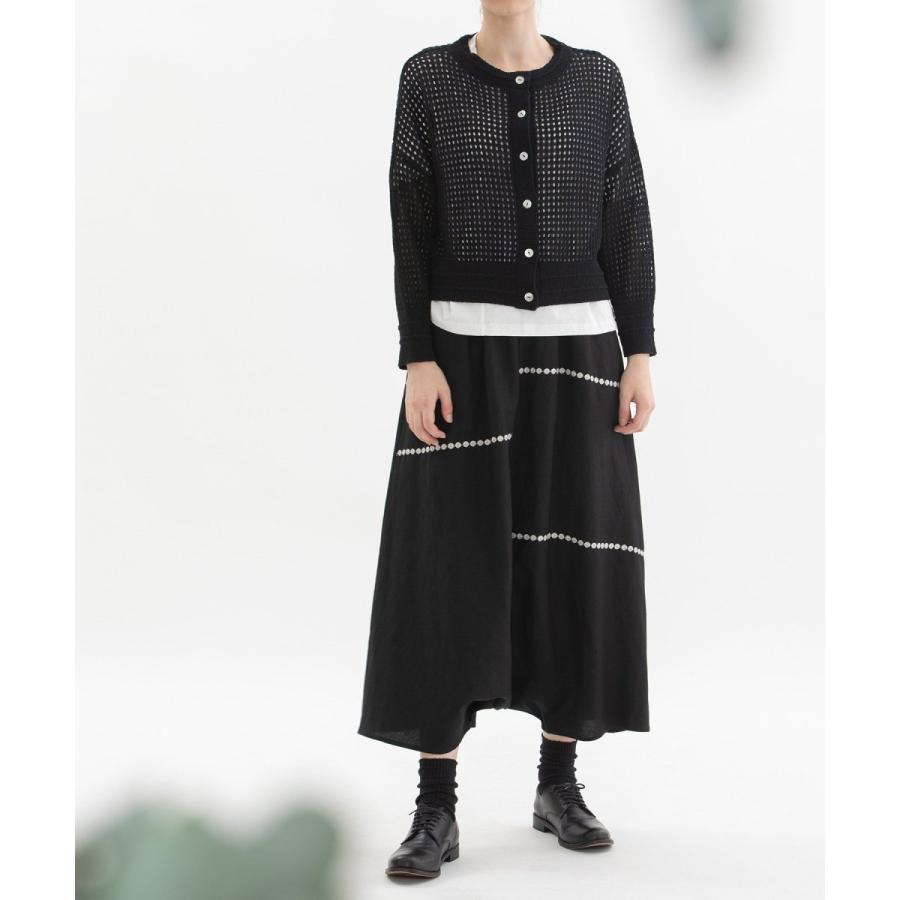 nop de nod リネンレーヨンライン刺繍サルエルバルーンパンツ nop de nod リネンレーヨンライン刺繍サルエルバルーンパンツ