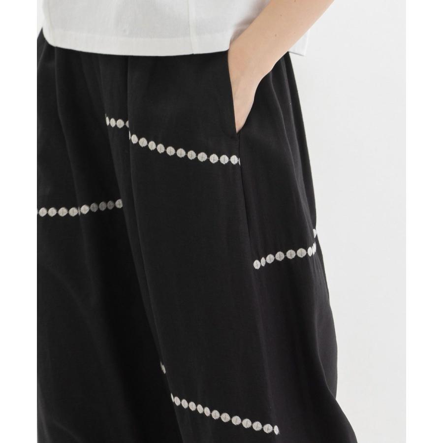 nop de nod リネンレーヨンライン刺繍サルエルバルーンパンツ