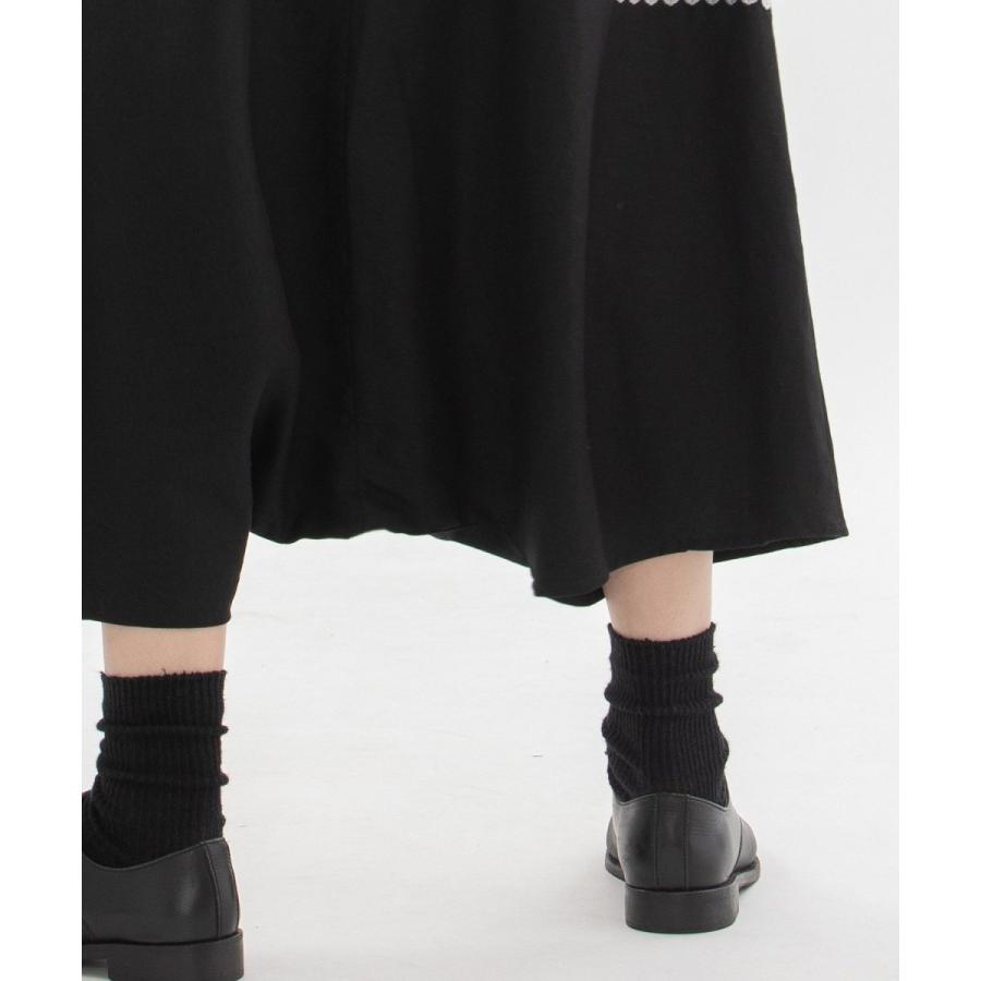 未使用　nop de nod　リネンレーヨンライン刺繍サルエルバルーンパンツ nop de nod リネンレーヨンライン刺繍サルエルバルーンパンツ