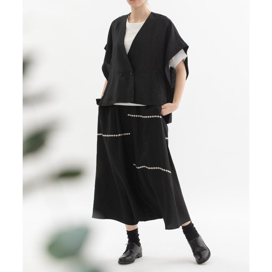 nop de nod リネンレーヨンライン刺繍サルエルバルーンパンツ nop de nod リネンレーヨンライン刺繍サルエルバルーンパンツ