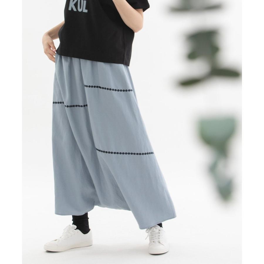 nop de nod リネンレーヨンライン刺繍サルエルバルーンパンツ nop de nod リネンレーヨンライン刺繍サルエルバルーンパンツ