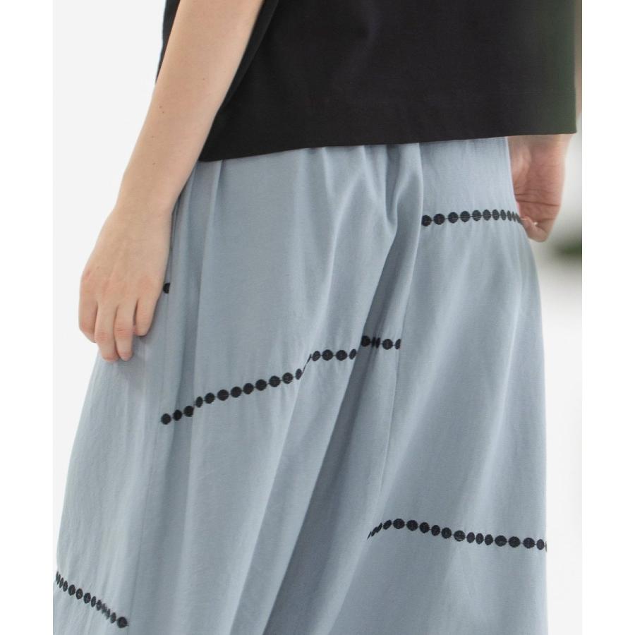 nop de nod リネンレーヨンライン刺繍サルエルバルーンパンツ nop de nod リネンレーヨンライン刺繍サルエルバルーンパンツ