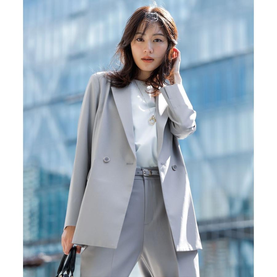 UVカット接触冷感吸水速乾スマートビューティストレッチ ダブルブレストジャケット ANY SIS（エニィスィス） 【UVカット・接触冷感・吸水速乾】スマート