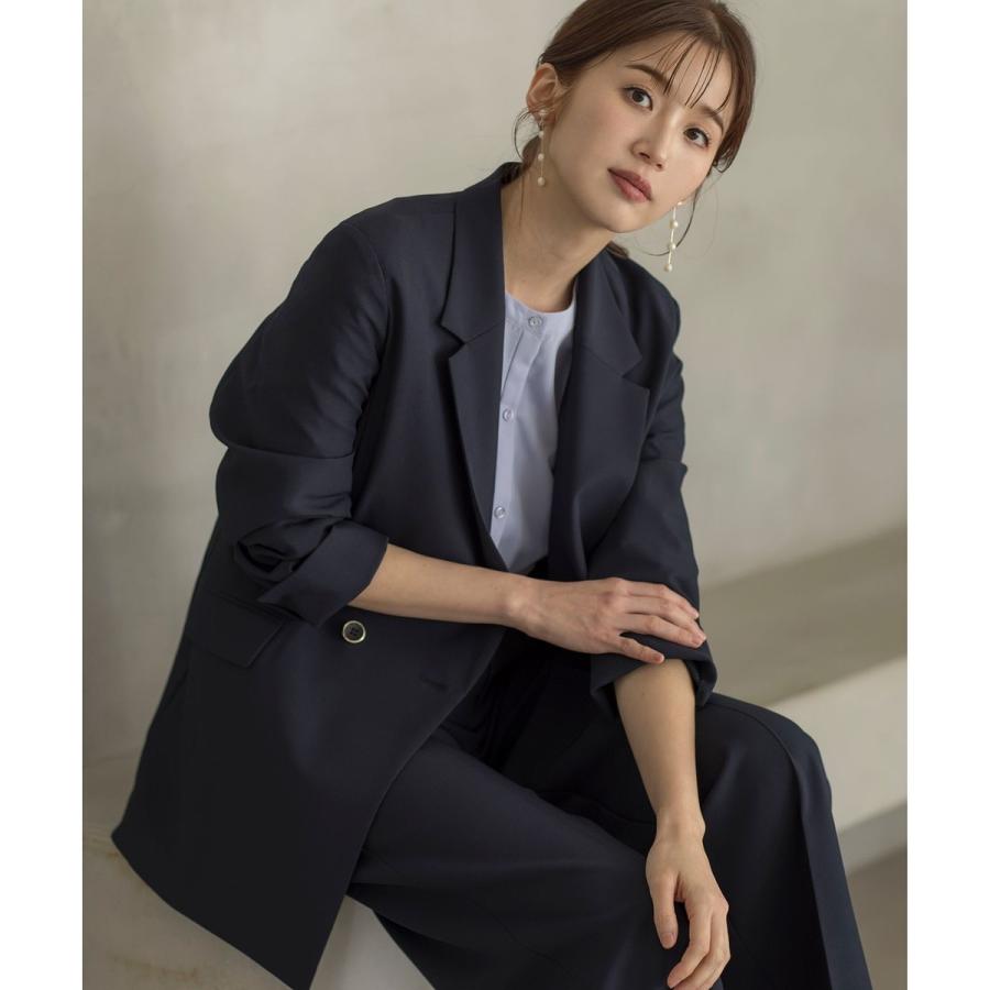 UVカット接触冷感吸水速乾スマートビューティストレッチ ダブルブレストジャケット ANY SIS（エニィスィス） 【UVカット・接触冷感・吸水速乾】スマート