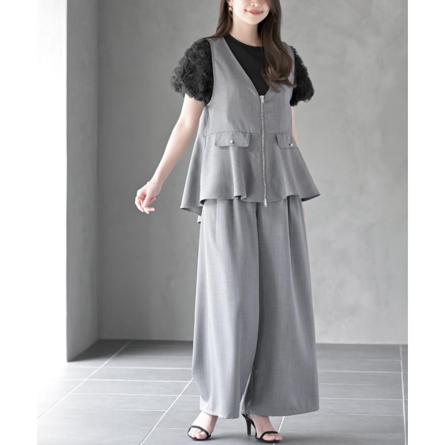 フロントZIPベスト×ワイドパンツセットアップ : マルイ(丸井)Yahoo!店