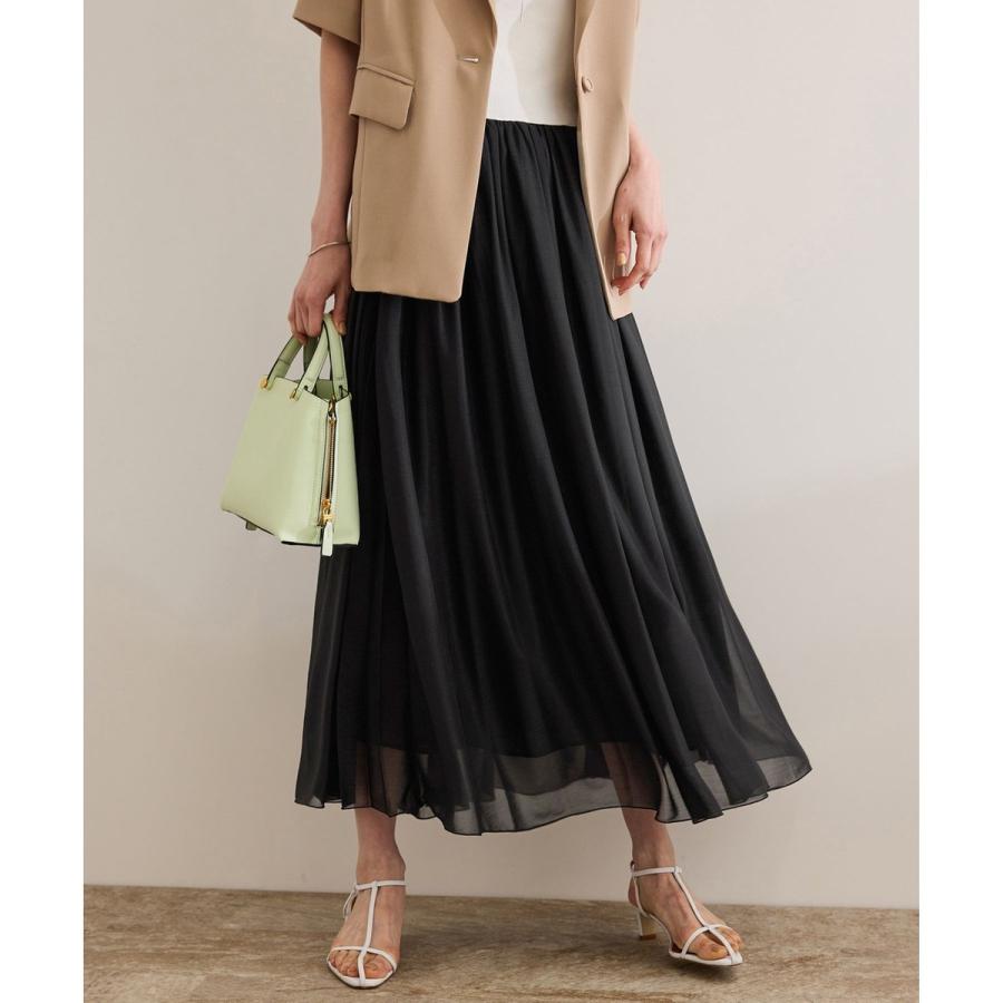 ROPE'（ロペ） 【洗える】ブライトネスヤーン サイドプリーツスカート