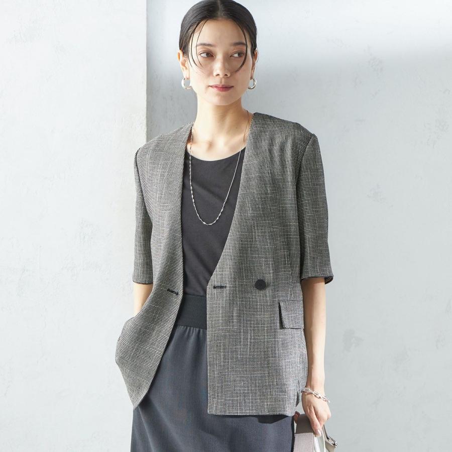 SHIPS 〈手洗い可能〉カラミ ノーラペル 半袖 ジャケット : マルイ