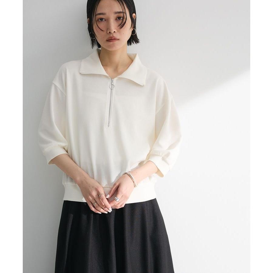 Green Parks（グリーンパークス） 7分袖ハーフZIPプルオーバー