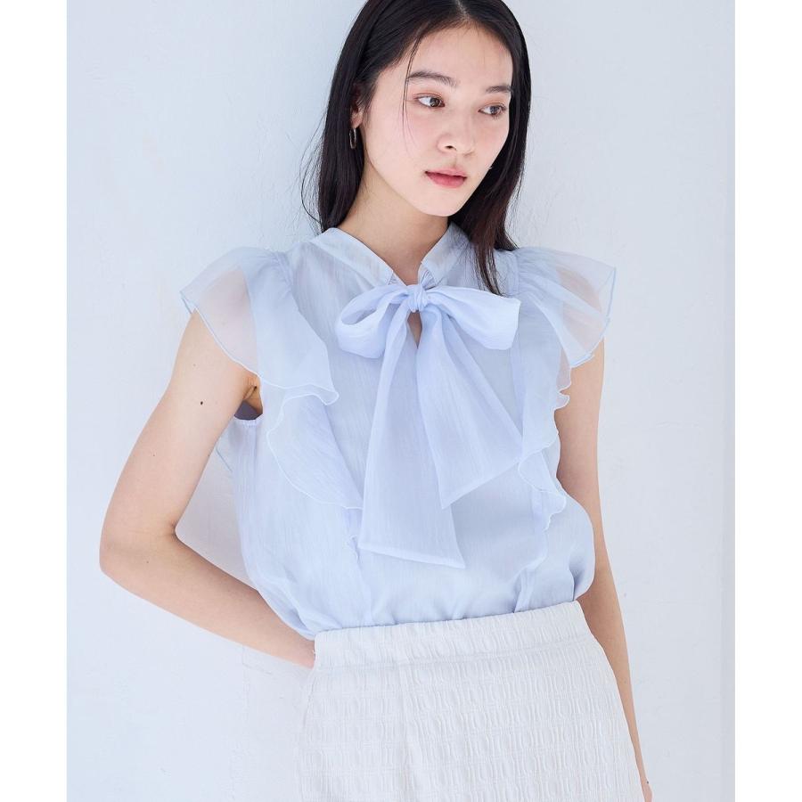 新品✨ランバンコレクション シルクボウタイ フリルブラウス シェル
