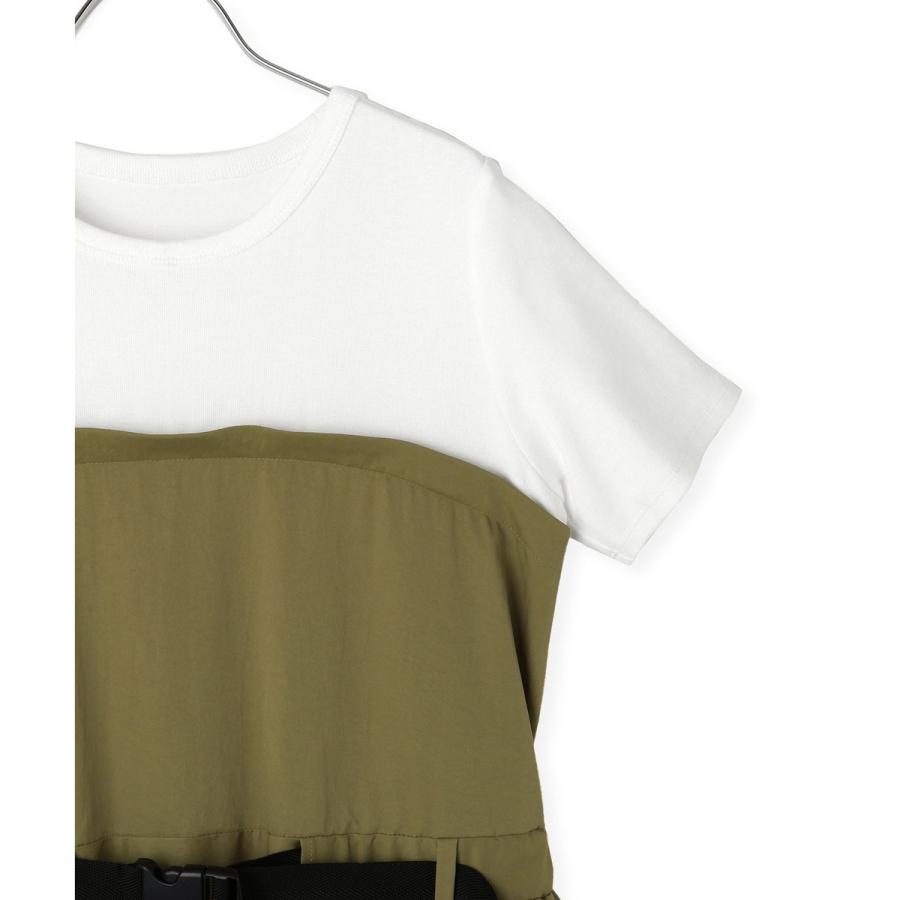 アダムエロペ 撥水コンビワンピース カーキ アダム エ ロペ ADAM ET ROPE' 【サステナブル】撥水コンビ