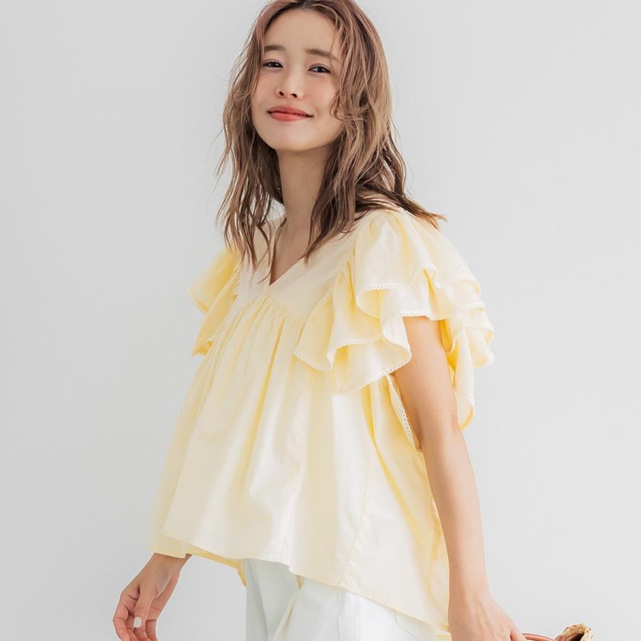 MARNI マルニ Vネック ブラウス フリル 半袖 上品 エレガント ブラック MARNI マルニ Vネック ブラウス フリル 半袖 上品 エレガント