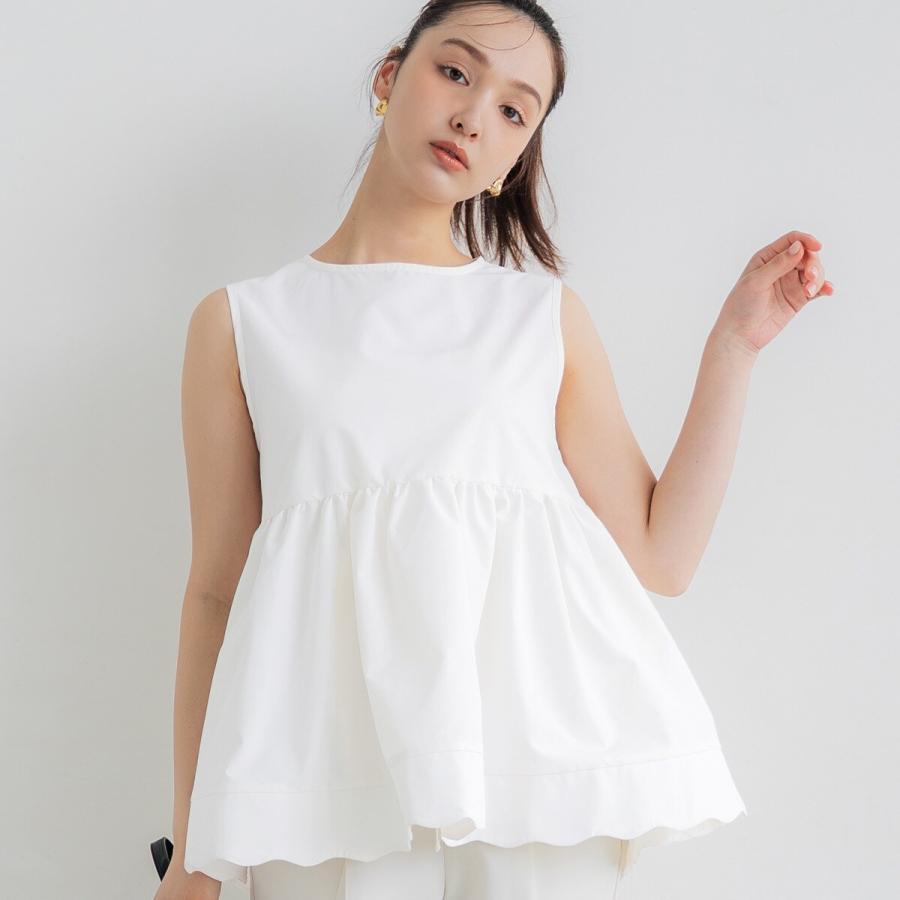 coca（コカ） 【WEB限定セール】裾スカラップノースリーブブラウス 全2 