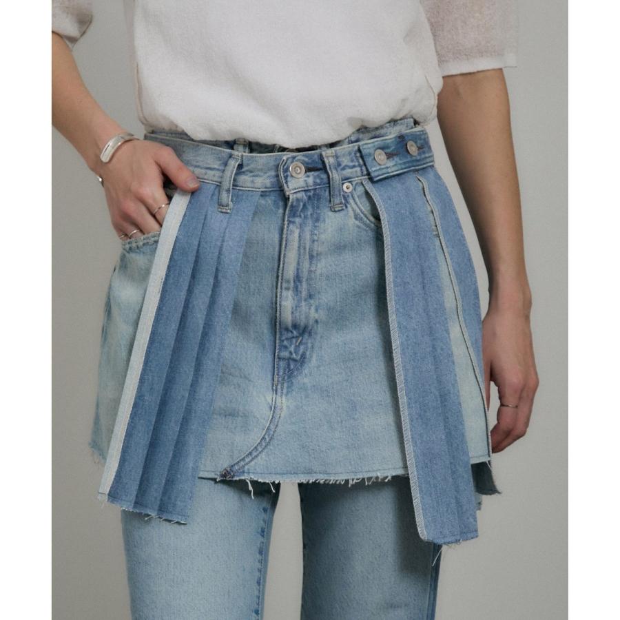 【KURO（クロ）】REMAKE DENIM MARK XIII SKIRT / リメイクデニムミニ