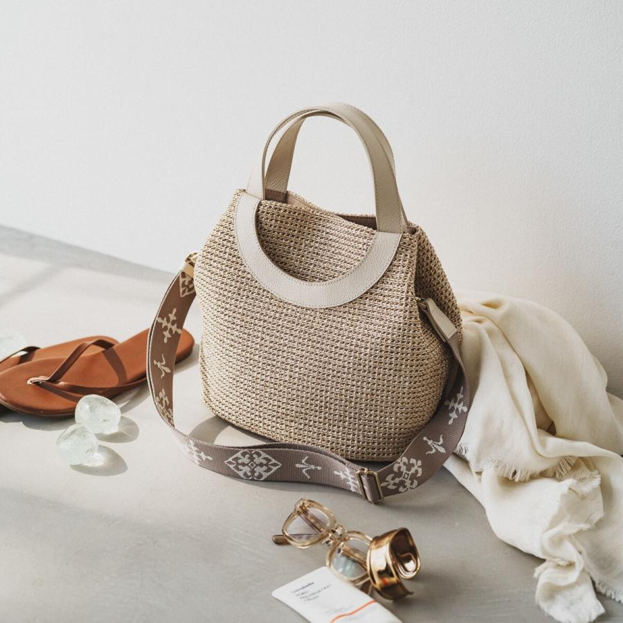 russet（ラシット） モノグラムテープ カゴ2wayトートバッグ(CE-1553