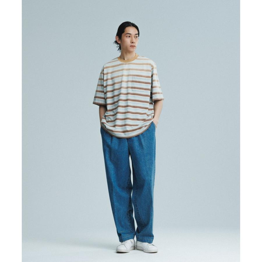 アダムエロペ（ADAM ET ROPE’）/フェード加工 ハーフスリーブ ボーダー Tシャツ ADAM ET ROPE'（アダムエロペ） フェード加工 ハーフスリーブ ボーダー