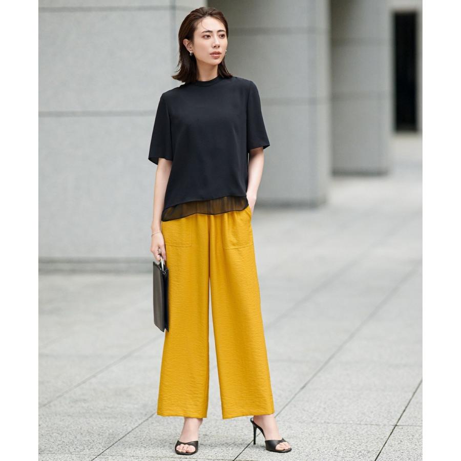 iCB サイズ2【洗える】ワッシャーツイル ワイドストレートパンツ 洗える】ワッシャーツイル ワイドストレートパンツ （その他