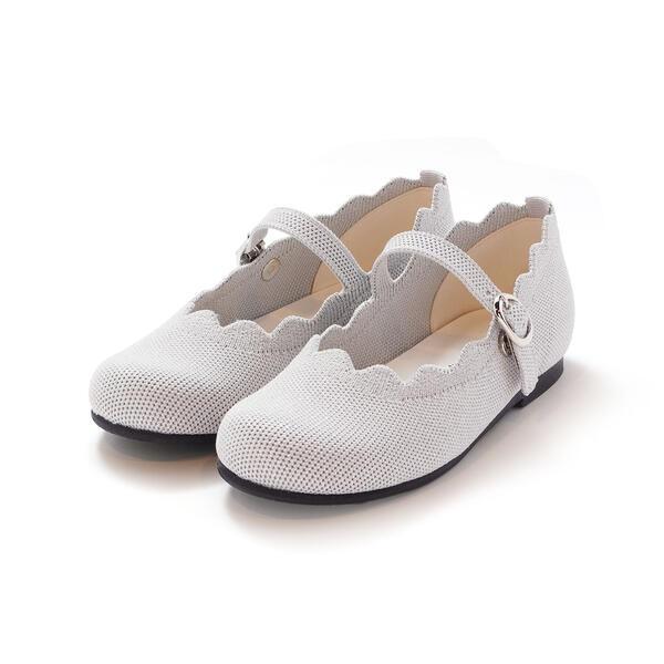 【正規品保証 急速出荷】【日本製】ラメスカラップニットシューズ(16〜20cm) 成長対応 調節