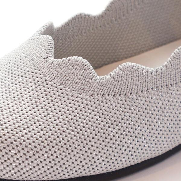 【正規品保証 急速出荷】【日本製】ラメスカラップニットシューズ(16〜20cm) 成長対応 調節