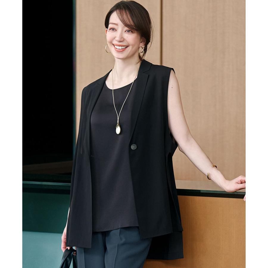 美品　今季　23区　ライトシアーマットクロス　ジレ 38サイズ 23区 【洗える】ライトシアーマットクロス ジレ : マルイ(丸井