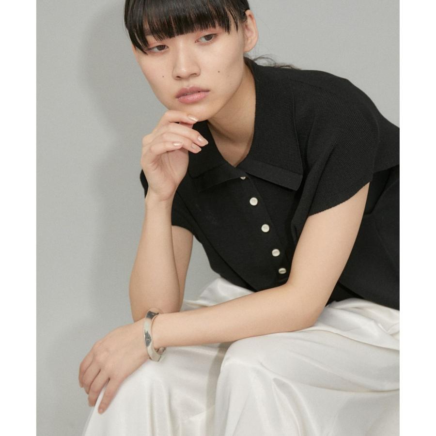 【美品】ADAM ET ROPE’ 　ニットポロTEE ホワイト　カットソー ADAM ET ROPE'（アダムエロペ）の「【WEB限定・サステナブル