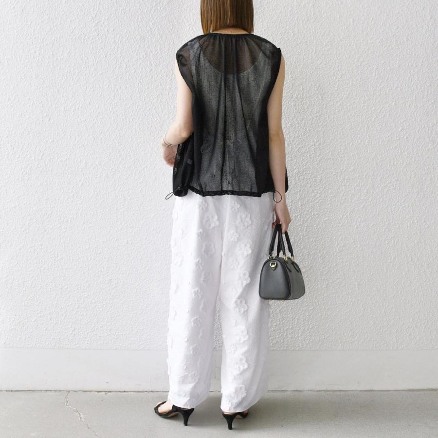 SHIPS any any:〈手洗い可能〉3D フラワー エンブロイダリー ギャザー