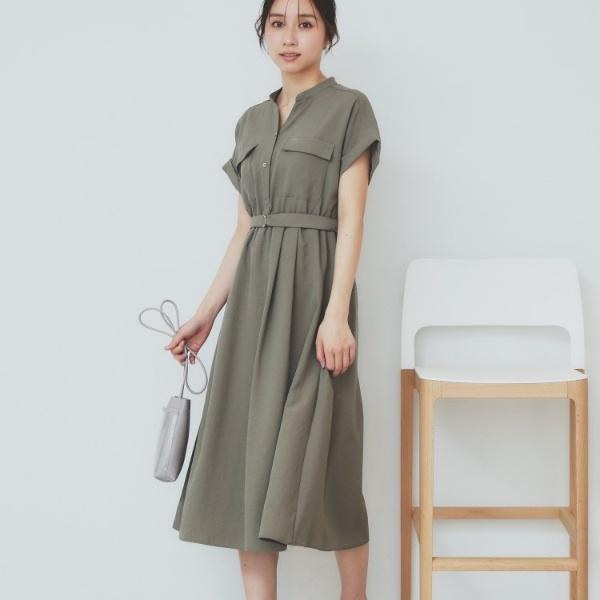 タグ付き未使用♪オーシバル上質リネン100%ゆったりスキッパーワンピース♪ リネンワンピース スキッパーリネンワンピース ポケット付き 綿