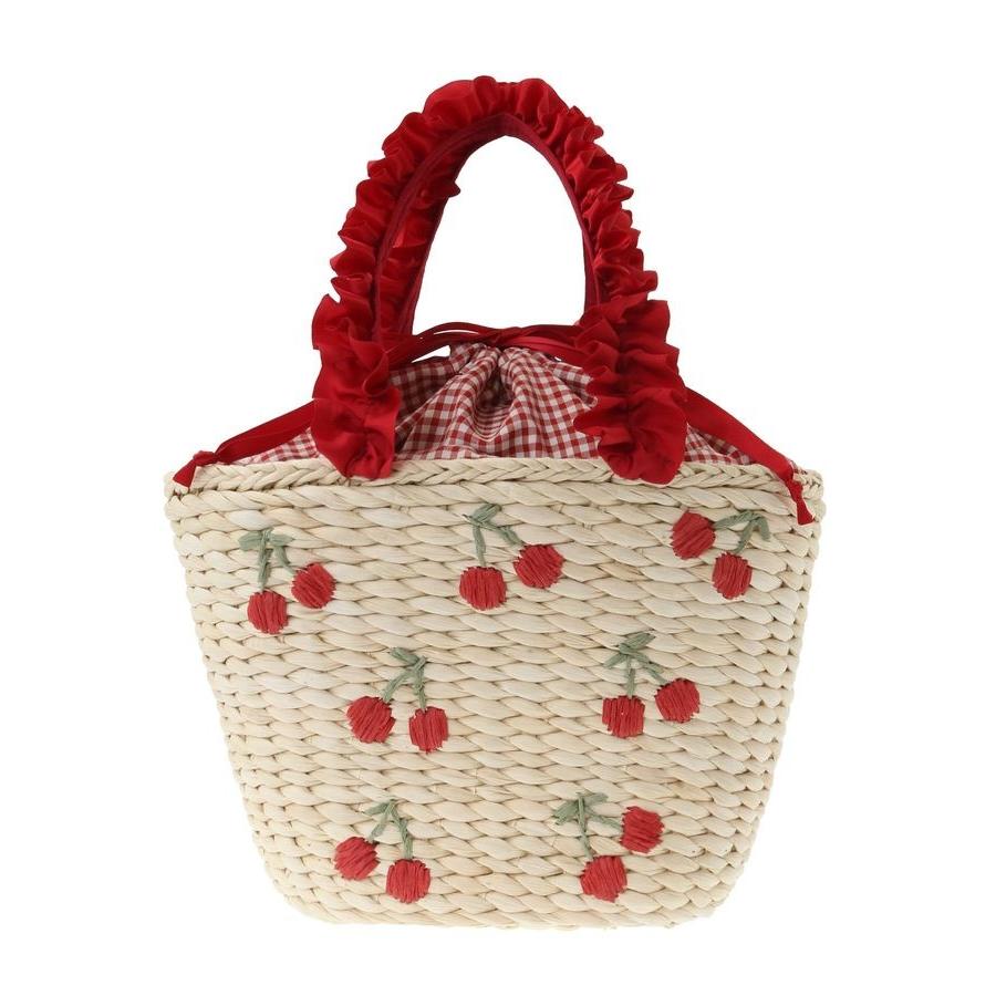 メゾンドフルール　チェリーカゴバッグ　さくらんぼ Maison de FLEUR（メゾンドフルール） チェリーメイズフリルハンドル