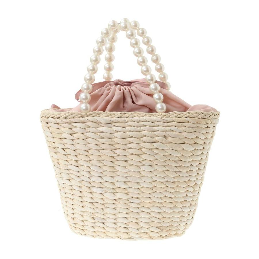 明日まで限定価格‼️パールハンドルメイズリボンカゴバッグ Maison de FLEUR パールハンドルメイズリボンカゴバッグ