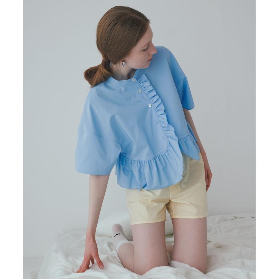 アダムエロぺ　フリルブラウス　ブルー　新品 ADAM ET ROPE'（アダムエロペ） フリルブラウス : マルイ(丸井)Yahoo