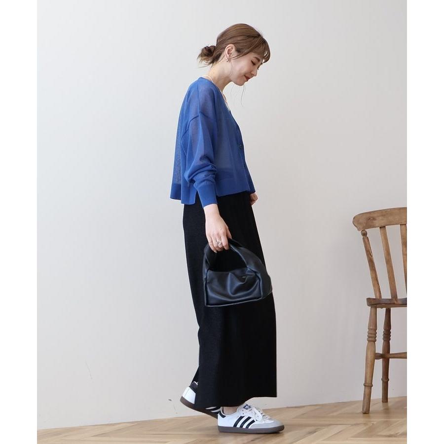 美品♡近年♡フォクシー アジュール ショート丈 カーディガン ブルー 38 AMERICAN HOLIC ウォッシャブルショート丈シアーカーディガン
