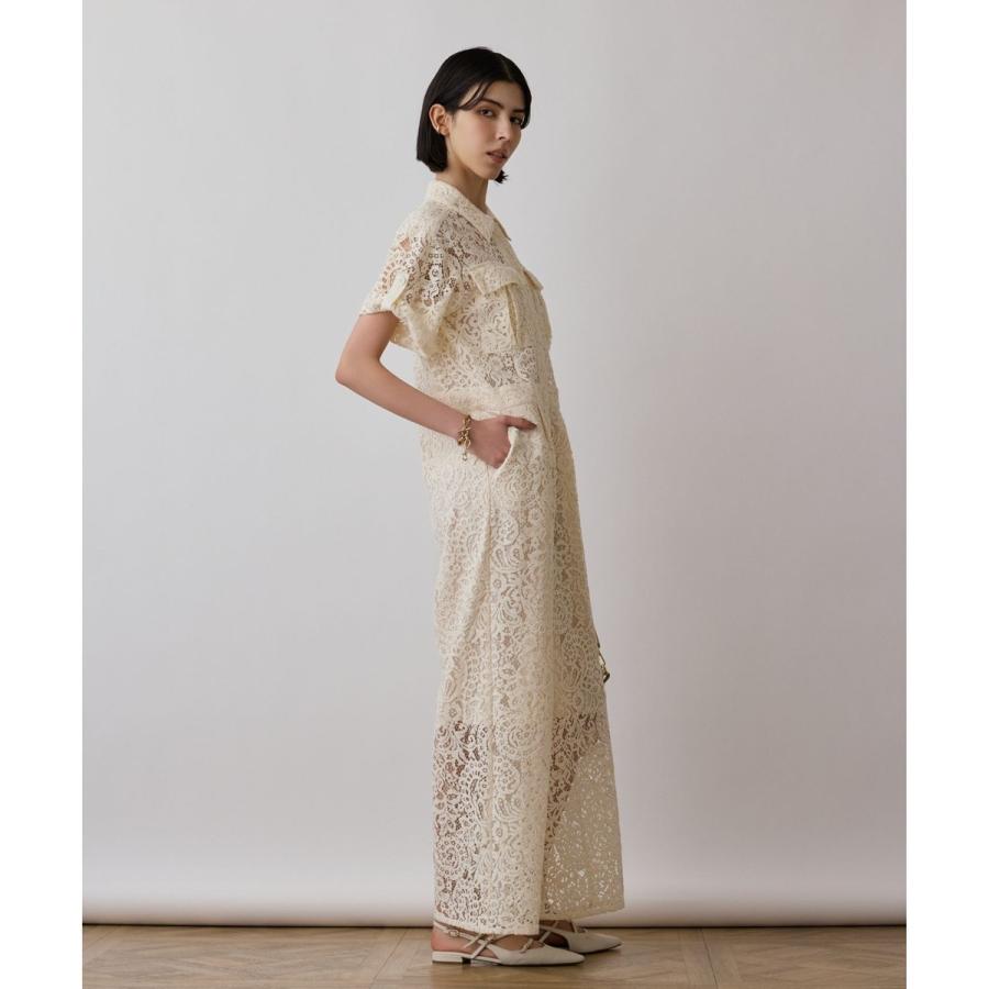 今期 未使用グレースコンチネンタル アイボリー レース ジャンプスーツ