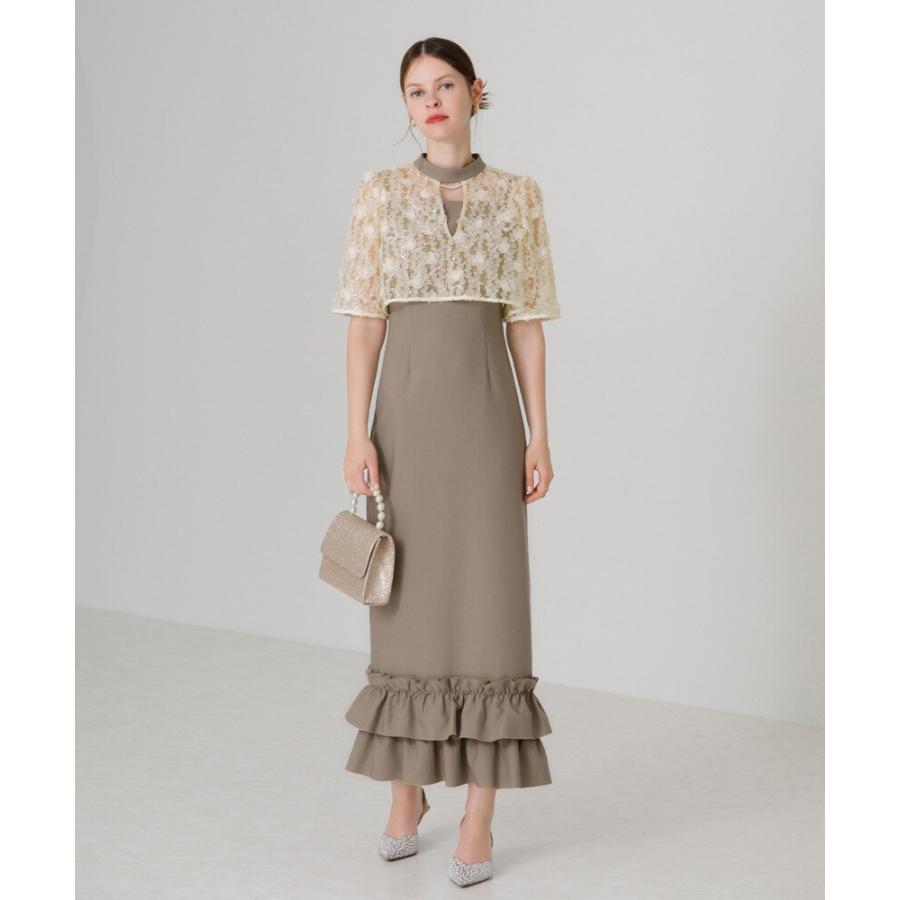 フラワースパンコールチュールフリルIラインドレス フラワースパンコールチュールフリルIラインドレス : マルイ(丸井