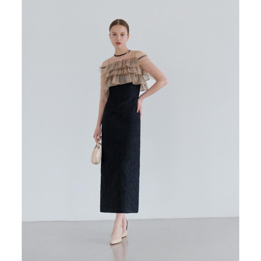 3WAYティアードフリルジャガードIラインワンピースドレス結婚式パーティー成人式 3WAYティアードフリルジャガードIラインドレス : マルイ(丸井