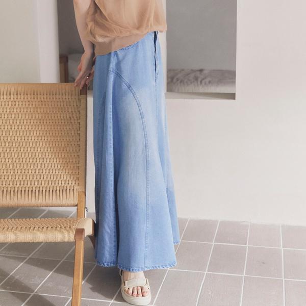 ドゥ アルシーヴ（Doux archives）/ソフトデニムフレアスカート DOUX ARCHIVES（ドゥアルシーヴ） ソフトデニムフレアスカート