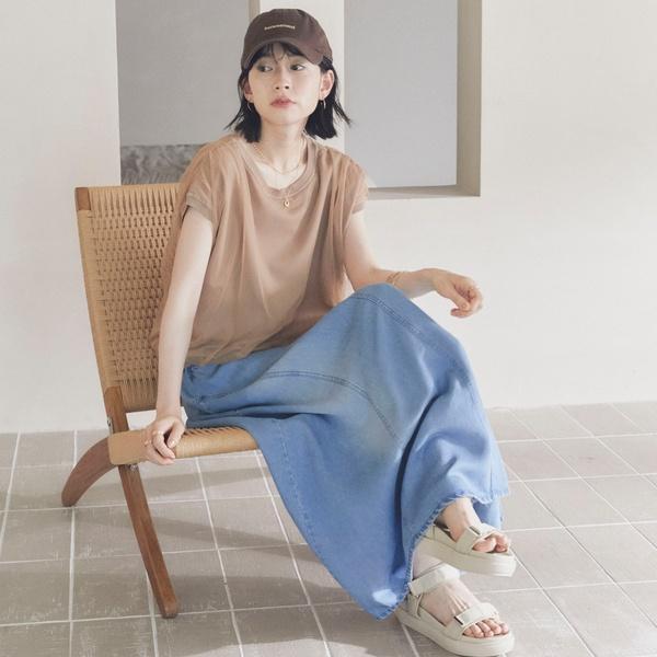 DOUX ARCHIVES（ドゥアルシーヴ） ソフトデニムフレアスカート