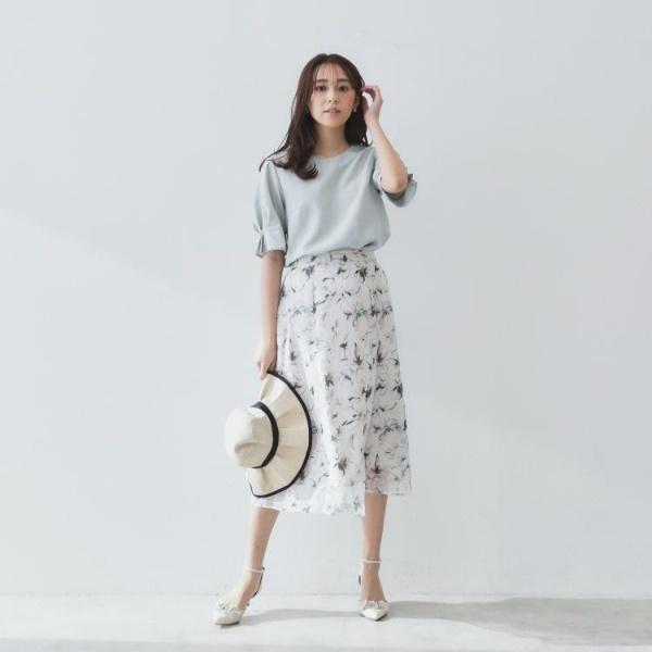 スカート oioi index シアーフラワーフレアスカート【洗濯機洗い可】 : マルイ