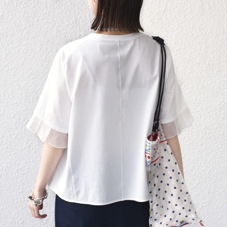 接触冷感 / UVカット〉シアー オーガンジー コンビ プルオーバー SHIPS（シップス） 【WEB限定】〈接触冷感 / UVカット〉シアー